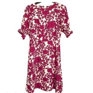 Banana Republic White Dress Purple Floral Print